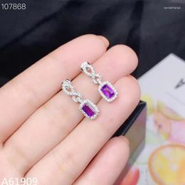 Dangle Earrings KJJEAXCMY Supporting Detection 925 Sterling Silver Inlaid Amethyst Gemstone Female Mini