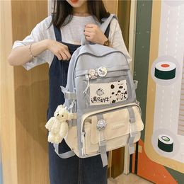 Backpack EnoPella Fashion Waterproof Women Teenager Girl Kawaii BookBag Laptop Rucksack Cute Student School Bag Mochila Female 2201