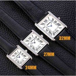 Luxury Designer Classic Ladies Wristwatches Sport Watches Cart Wrist Watch Women Tank Casual Gold 32mm 27mm 24mm Real Leather Montres Ultra Thin 8014 Wristes Q