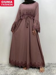 Ethnic Clothing Muslim Long Dresses Dubai Kimono Abaya For Women Appliques Turkey Modest Robe Arab Summer Hijab Maxi Dress Moroccan Caftan