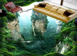 Custom 3D Mural Floor Wallpaper Cliff Scenery PVC Wear Waterproof For Bathroom 3D Floor Wall Stickers Vinyl Kitchen Wall Paper7580240