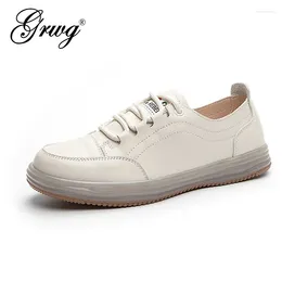Casual Shoes 2024 Women Flat Breathable Outdoor Loafers Plus Size Sneakers For Comfortable Genuine Leather Footwear