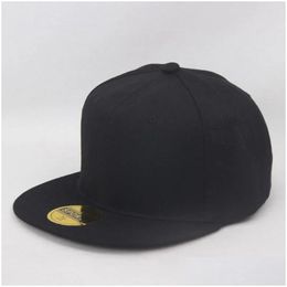 Ball Caps Mticolored Hip Hop Hat 6 Panels Flat Brim Blank Snapback Men And Women Adjustable Solid Color Baseball Cap 55-60Cm Drop De Dht6F