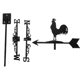 Garden Decorations Metal Weather Vane Rooster Wind Rooftop Weathervane Stakes Farm Scene Decor Roof