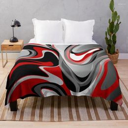 Blankets Liquify - Red Gray Black White Throw Blanket Multi-Purpose Bed Covers Retros Giant Sofa For Baby