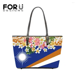 Shoulder Bags FORUDESIGNS Fashion For Women Hawaii Plumeria And Polynesian Tribe Style Large Capacity Lady Casual Handbags