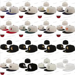 24 Colors 2024 Men's beige white Baseball Fitted Hats Atlanta White Color Flat Full Size Closed Caps Dark Angeles Hat Flat Brim designer Classic Sports Hat Ap13-04