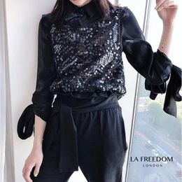 Women's Tanks Korean Spring And Summer Women Sequins Camisole Wear Sleeveless Short Style Outside Foreign Inside Fashion Top