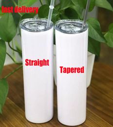 fast delivery 20oz tapered and straight sublimation skinny tumbler 20 oz stainless steel blank tall cylinder water bottle with met5843838