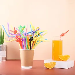 Disposable Cups Straws 100Pcs Flexible Extra Long Plastic Drink For Children Large Tubes Bar Tea Drinking Cocktail Straw
