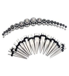 Stud Gauge 36pcsset 316l Steel Tapers And Tunnels Ear Stretching Kit Body Jewelry7025024