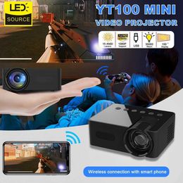 Projectors YT100 Mini Projector Mobile Video WiFi Intelligent Portable Home Theatre Wireless Multi Screen iPhone Android Cinema Childrens Gift J240509