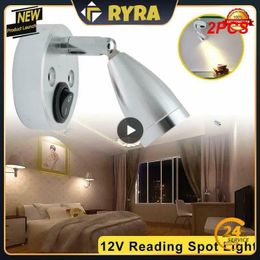 Wall Lamps 2PCS 3W 6000K Cold White LED Spot Reading Light RV Camp Boat Bedside Lamp Home Trailer Interior Lighting