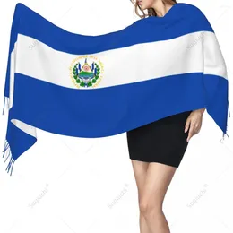 Scarves El Salvador Emblem Flag Scarf Pashmina Warm Shawl Wrap Hijab Spring Winter Multifunction Unisex