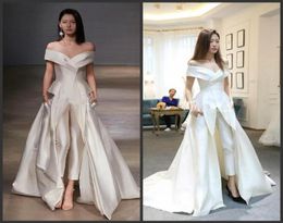 2020 New Offshoulder Garment Evening Dresses with Jumpsuit Custom Make Vestidos Festa Women Fashion Occasion Prom Dress Zuhair mu1414592