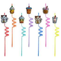 Christmas Decorations Cartoon Milk Tea Cup 8 Themed Crazy Sts Decoration Supplies Birthday Party Favors For Sea Drinking Girls Plastic Otent