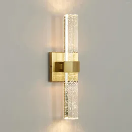 Wall Lamp Nodern Crystal LED Lights For Parlor Bedroom Aisle Stairs Bathroom Atmosphere Gold Metal