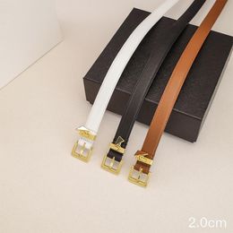 Designer Narrow Women's Belts Fashion Daily Accessories Genuine Leather Belt Width 2 CM 3 Colours