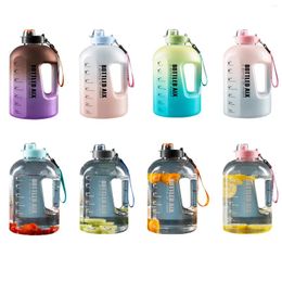 Water Bottles Extra Large Capacity Bottle Gradient Colour Time Marker Designed Cup