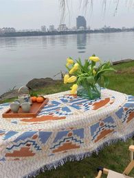 Table Cloth Picnic Mat Outdoor Cover Towel Decorative Bohemian Pography Background Blanket