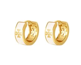 Women Enamel Huggie Earrings 18K Gold Covered Brass Ear Clips 11 LL
