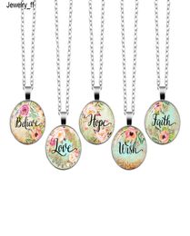 Believe Love Hope Faith Dream Bible Verse Necklace Glass Dome Pendant Necklaces Scripture Quote Jewellery Christian Gift5064982