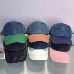 Ball Caps 2024 Retro Colour Matching Baseball For Women And Men Show Face Small Ins Fashionable Personalised Splicing Sun Hats