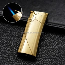 LD Creative Iatable Lighter Windproof Direct Flame Cigarette Lighter Personalized Wire Drawing Metal Lighter