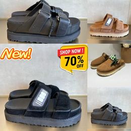 Fashion grey black Sandals Outdoor Sand beach Rubber Slipper Fashion Casual Heavy-bottomed buckle Sandal leather sports sandals size 35-44