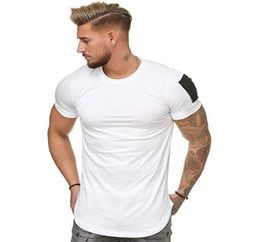 Mens Summer gyms Workout Fitness Tshirt High Quality Bodybuilding Tshirts Oneck Short sleeves Tee Tops clothing for men2414335