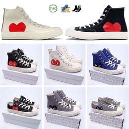 All Starst Shoe CDG Canvas Play Love With Eyes Hearts 1970 1970s Big Eyes Beige Black Classic Casual Skateboard Sneakers Designer