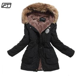 Giacca invernale Fitaylor Donne spesse calda con cappuccio calda parka mujer cotone imbottito crollo lungo paragrafo PS size 3xl giacca sottile femmina LJ2008256054145