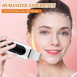 Home Beauty Instrument Ultrasonic facial skin scrubber ion shovel deep cleaning ultrasonic peeling enhancement red and blue light beauty equipment Q240508