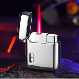 Creative Box Lighter Metal Windproof Red Flame Gas Unfilled Cigarette Lighter Wholesale