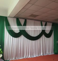 2010ft wedding backdrop curtain Very Popular Green Swag and Drape Only Wedding Backdrop Ice Silk Party Curtain Wedding Drape Stag9388551