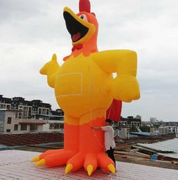 8mH (26ft) Factory Directly Giant Inflatable Animal Outdoor Park Lawn Decoration Exhibition Air Blown Chicken Cartoon