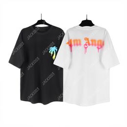 Palm PA 24SS Summer Rainbow PALM Letter Printing Logo T Shirt Boyfriend Gift Loose Oversized Hip Hop Unisex Short Sleeve Lovers Style Tees Angels 2215 NEDE