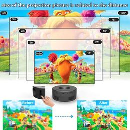 Projectors YT200 Home Projector Low Noise LCD Mini Portable Childrens Wireless Phone Same Screen Projection J240509