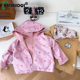 Jackets In For Autumn 2024: Kids Baby Girls Boys Cartoon Reversible Hooded Jacket Children Single-Breasted Full Sleeve Coat
