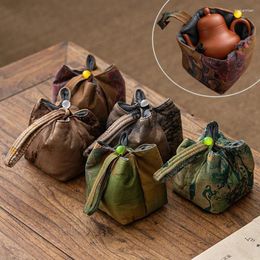 Storage Bags Travel Teaware Bag Outdoor Camping Portable Teacup Pouch Tea Ceremony Accessories Vintage Jewellery Organiser