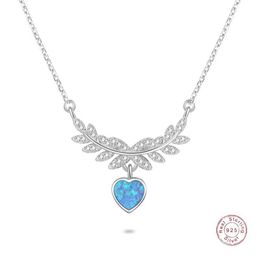 Pendant Necklaces Popular original design good quality silver 925 main stone opal Jewellery for woman angel wwith heart necklace for girls gift J240508