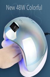SUN5 48W Dual UV LED Nail Lamp Nail Dryer Gel Polish Curing Light with Bottom 30s60s Timer LCD display LY1912289826929
