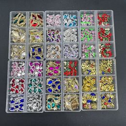60pcsBox Nail Rhinestones CherryPlanetHeart Charms Jewellery Parts Gems Crystal DIY Art Decorations Accessories Stone 240509
