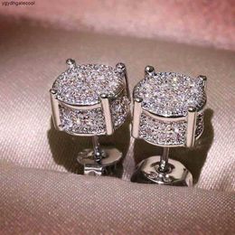 Unisex Studs Yellow White Gold Plated Sparkling CZ Simulated Diamond Earrings for Men Women nice {category}