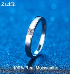 Wedding Rings Ceried 03CT Princess Cut Engagement Ring Lab Diamond Bands Simple Unisex Bridal Set Couple 2303036561056