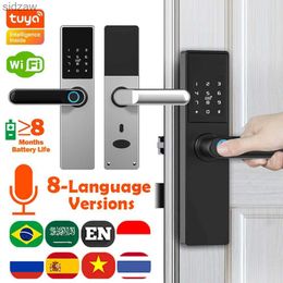 Smart Lock Biometric fingerprint door lock Tuya Wifi digital electronic door lock with password unlocking keyless intelligent security handle lock WX
