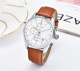 Top quality men039s watch boss all pointer features chronograph quartz watch leather strap men039s casual stopwatch Monte Lu5081333