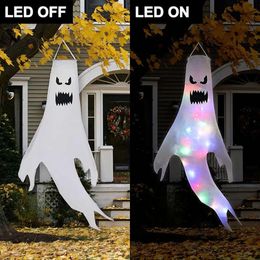 Inch Halloween Windsocks LED 51 Light up Ghost Hanging Decorations Flag Wind Socks for Home Yard Outdoor Decor Party Supplies Splies