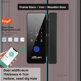 Smart Lock Fingerprint door lock for wooden iron frame glass Bluetooth intelligent electronic biometric lock 13.56MHz RFID remote control Un WX