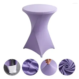 Table Cloth High-end El Wedding Decoration Cocktail Bar Set Solid Colour Polyester Round Banquet Elastic